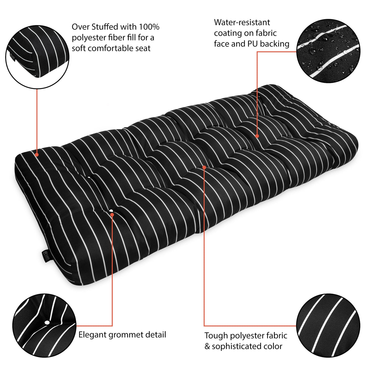 Easygoing Covers Patio Bench Cushion, 54”W image 28