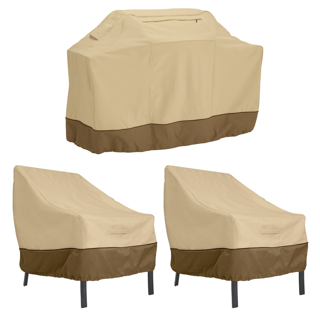 Easygoing Covers Water-Resistant 64 Inch BBQ Grill Cover and 38 Inch Patio Lounge Chair Cover Bundle image 1