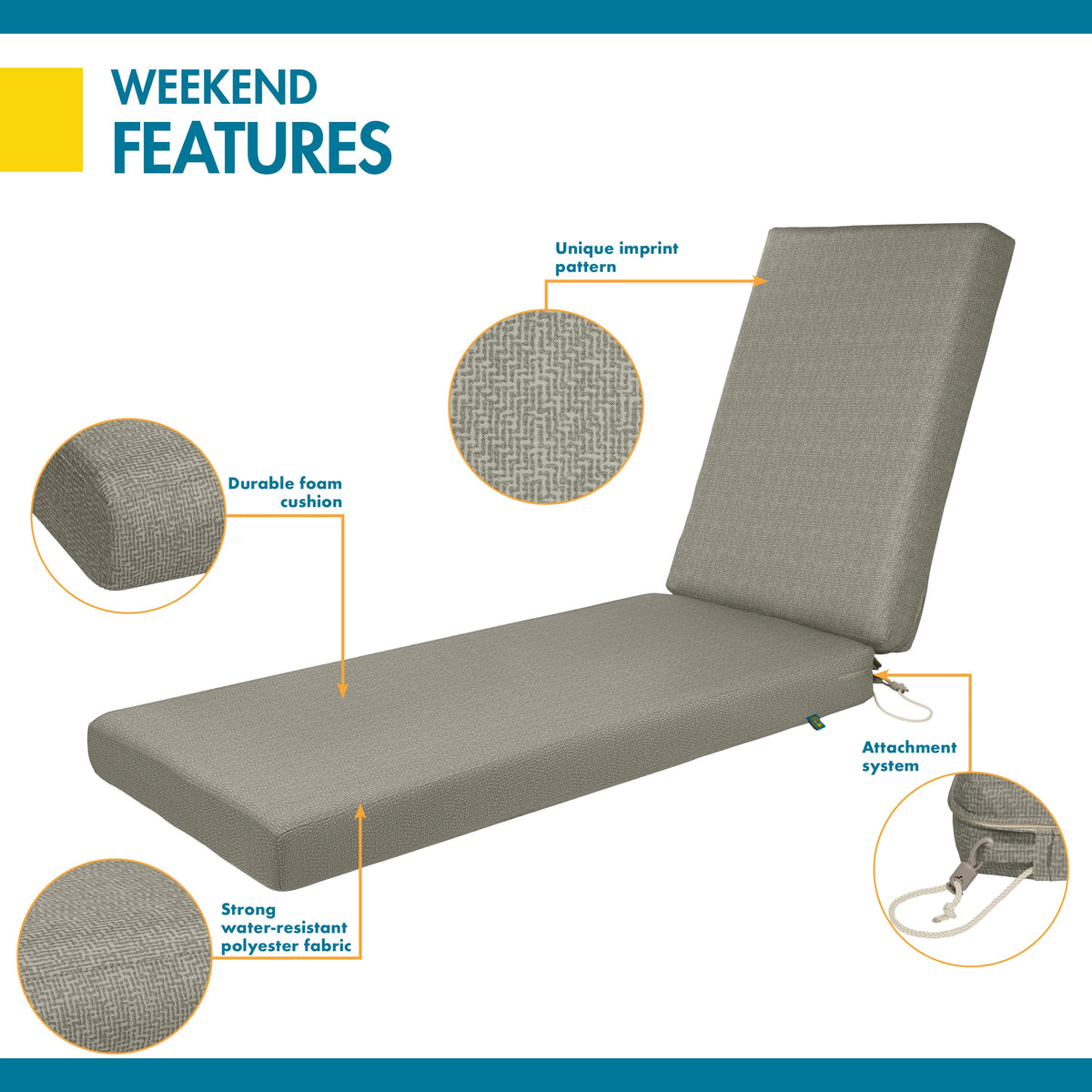 Easygoing Covers All-Weather Outdoor Chaise Cushion image 27