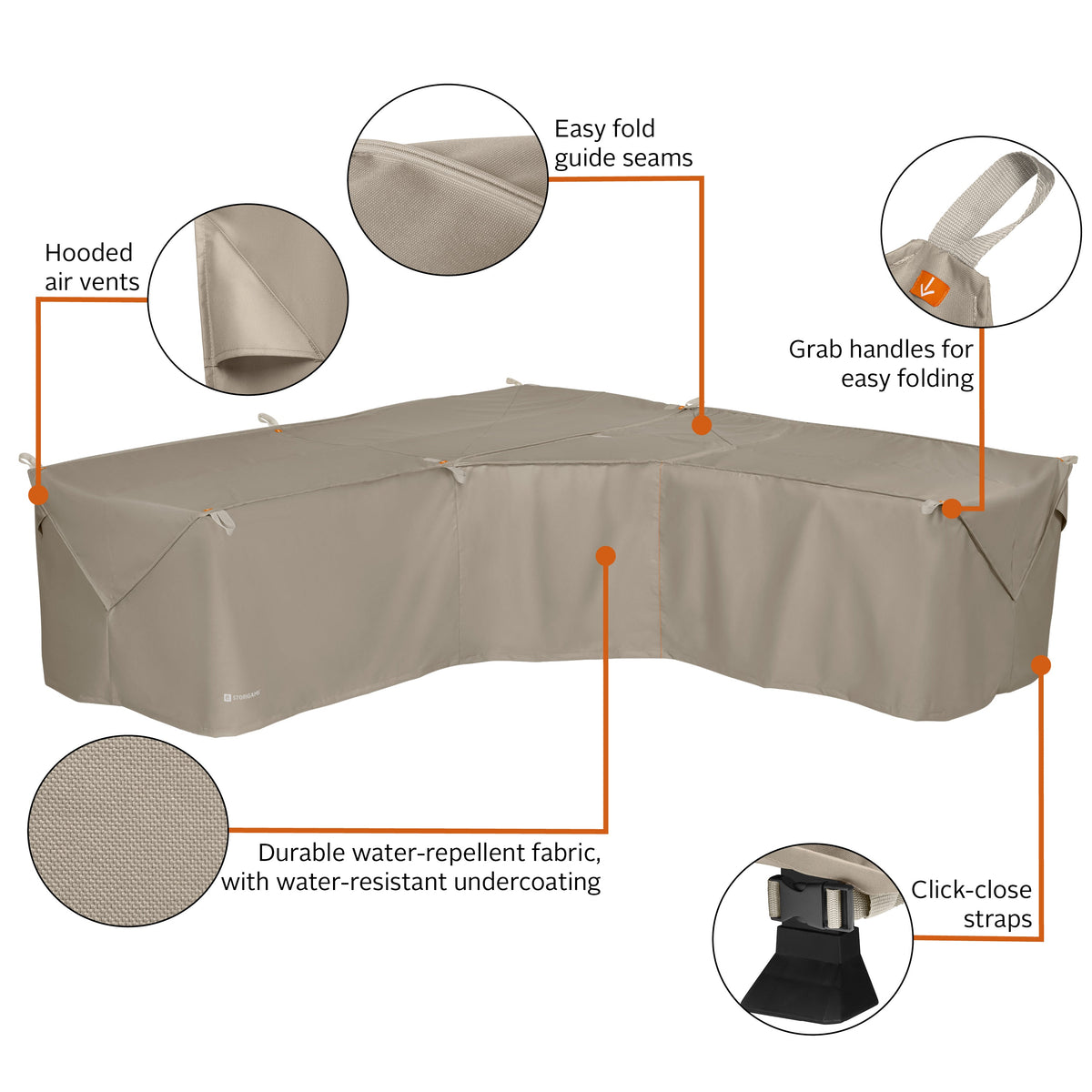Easygoing Covers Weatherproof Outdoor Sectional Cover image 7