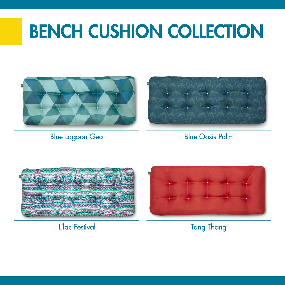 Easygoing Covers Water-Resistant Indoor/Outdoor Bench Cushion, 48 x 18 x 5 Inch image 3