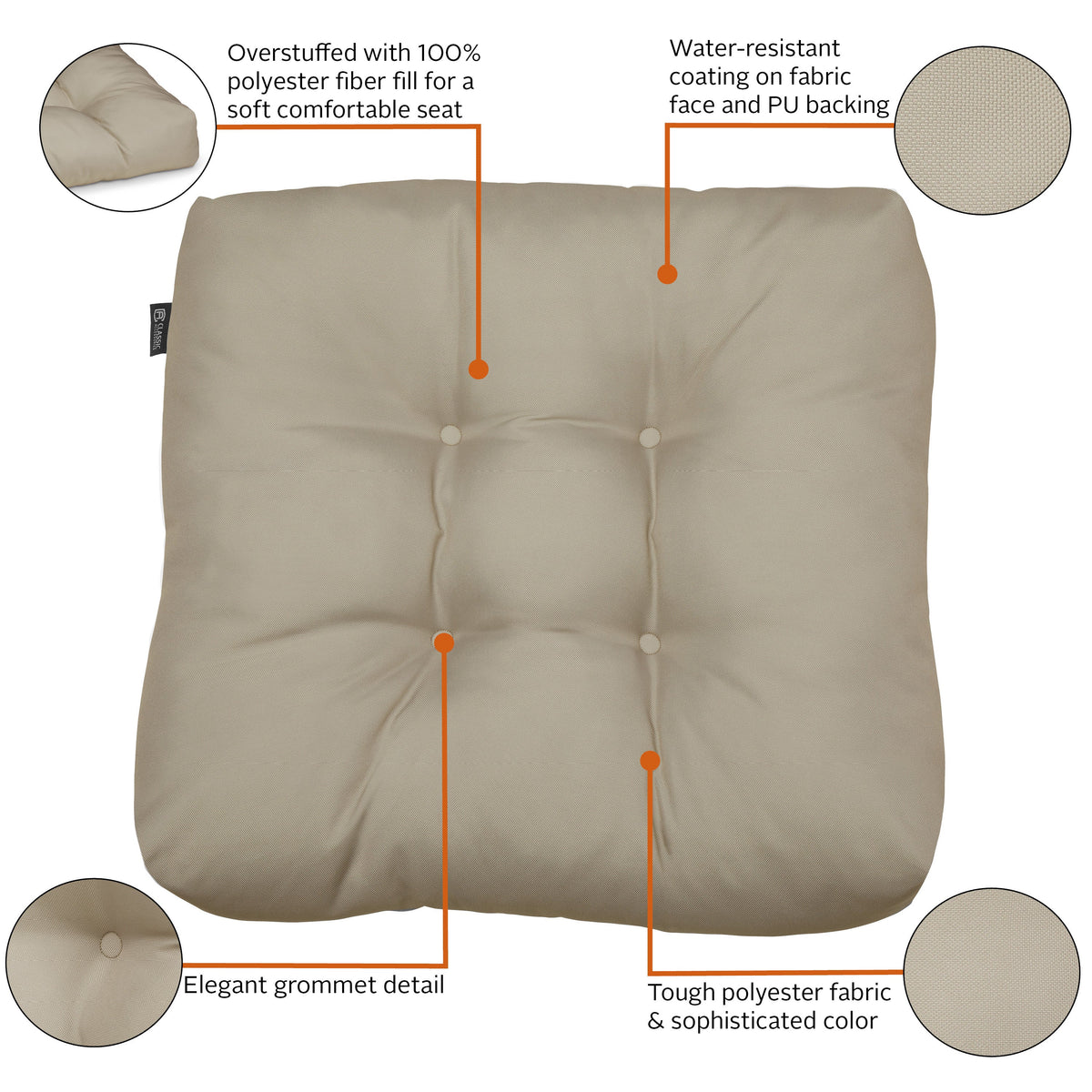 Easygoing Covers Patio Seat Cushion, 2 Pack, 19"W image 37