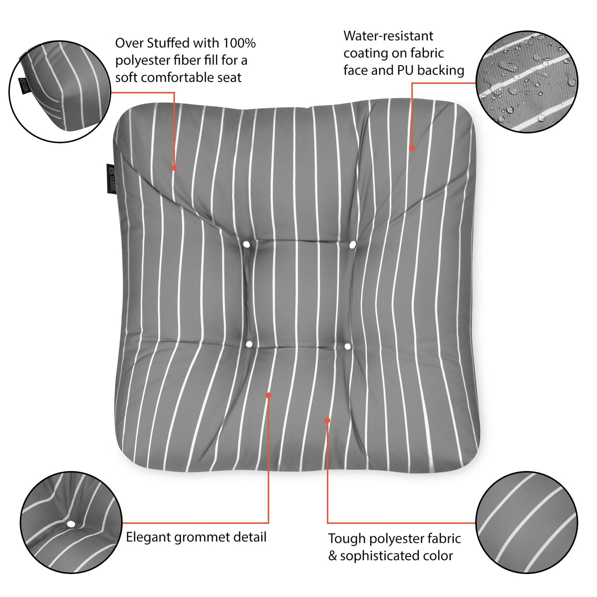 Easygoing Covers Patio Seat Cushion, 2 Pack, 19"W image 125