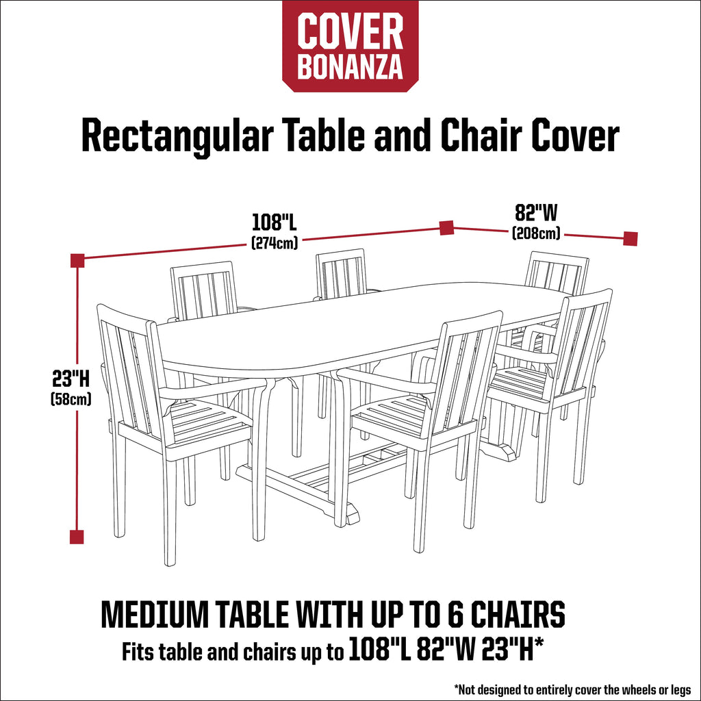 Easygoing Covers Rectangle Table and Chair Cover, 108 x 82 x 23 Inch image 3