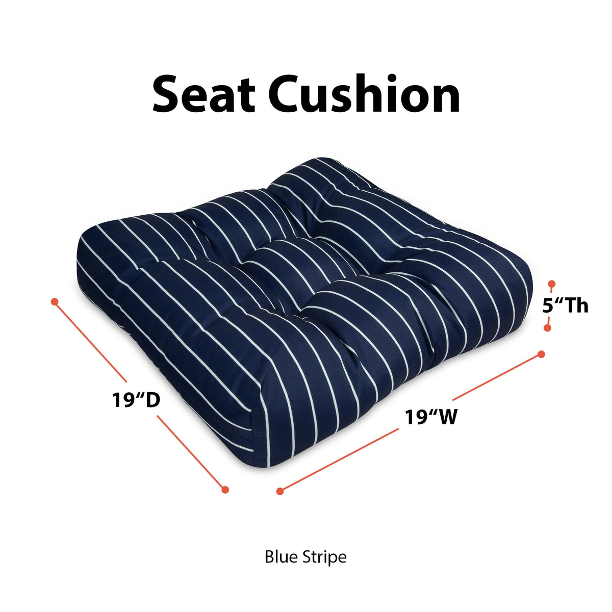 Easygoing Covers Patio Seat Cushion, 2 Pack, 19"W image 116