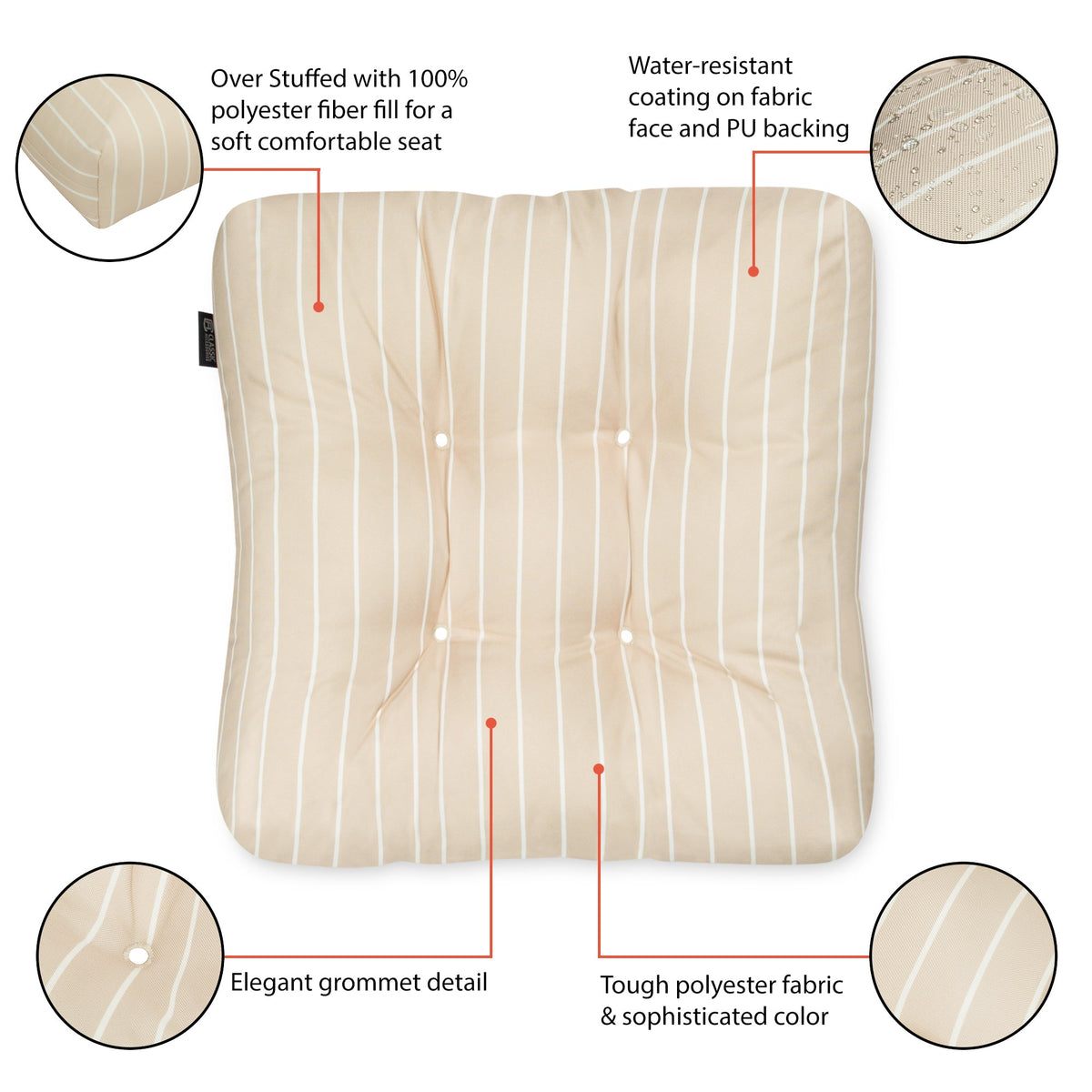 Easygoing Covers Patio Seat Cushion, 2 Pack, 19"W image 15