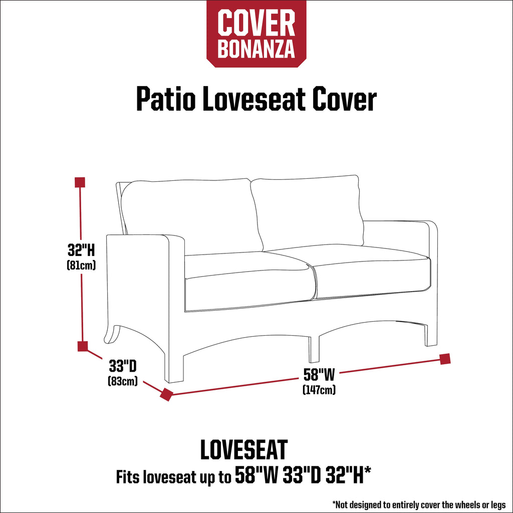 Easygoing Covers Loveseat Cover, 58 x 33 x 32 Inch image 3
