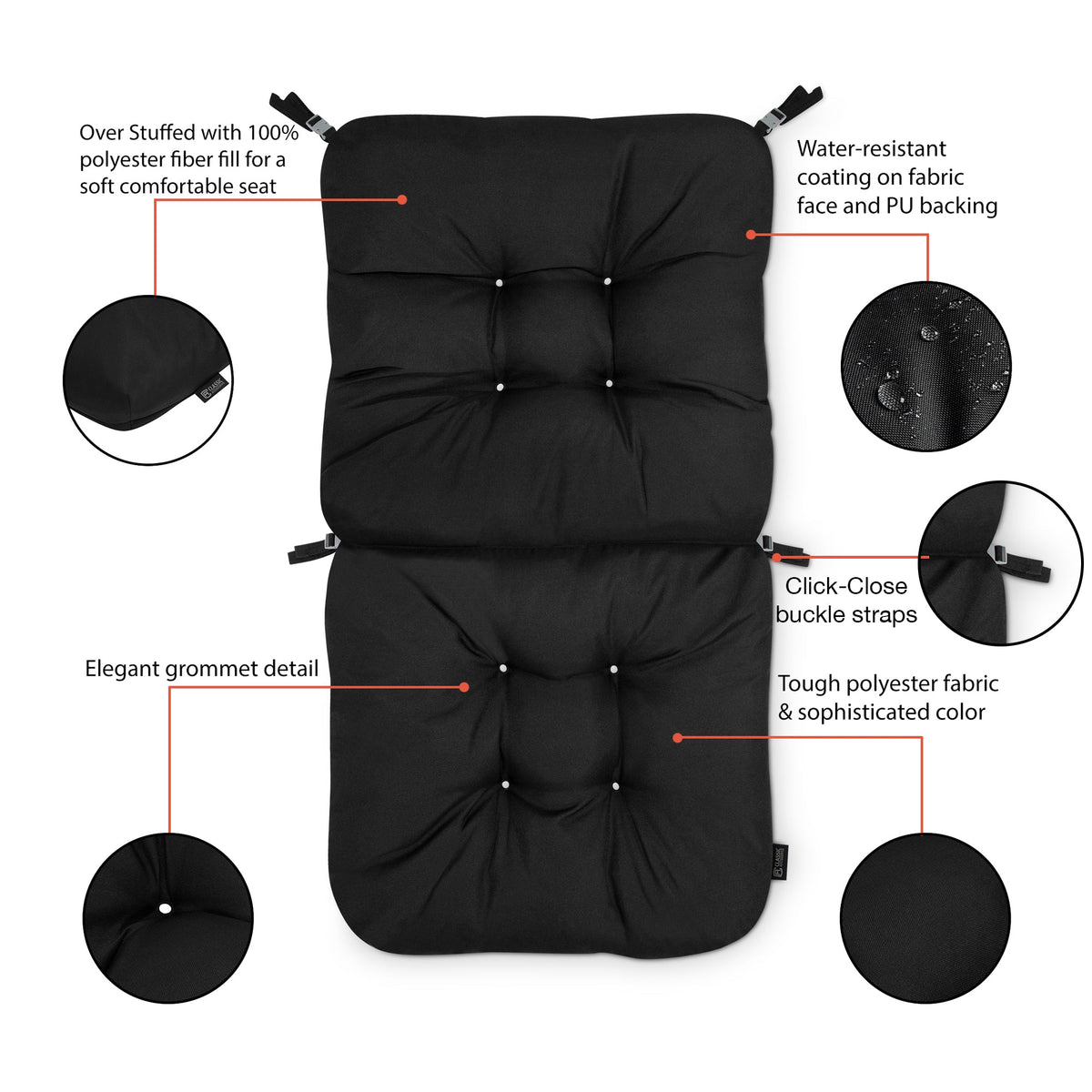 Easygoing Covers Patio Chair Cushion 21”W x 19”D (seat) x 22.5”H (back) image 3