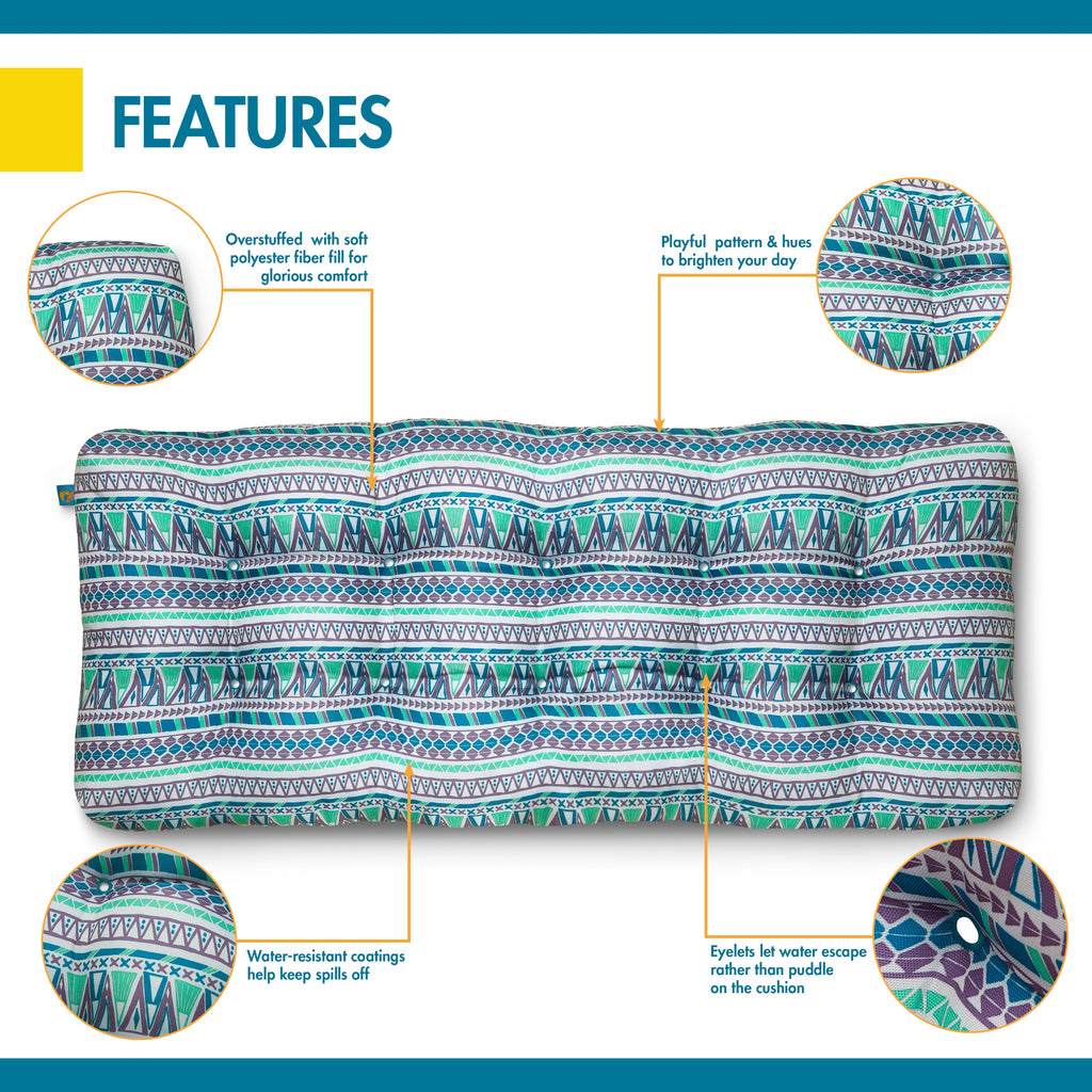 Easygoing Covers Water-Resistant Indoor/Outdoor Bench Cushion, 48 x 18 x 5 Inch image 9