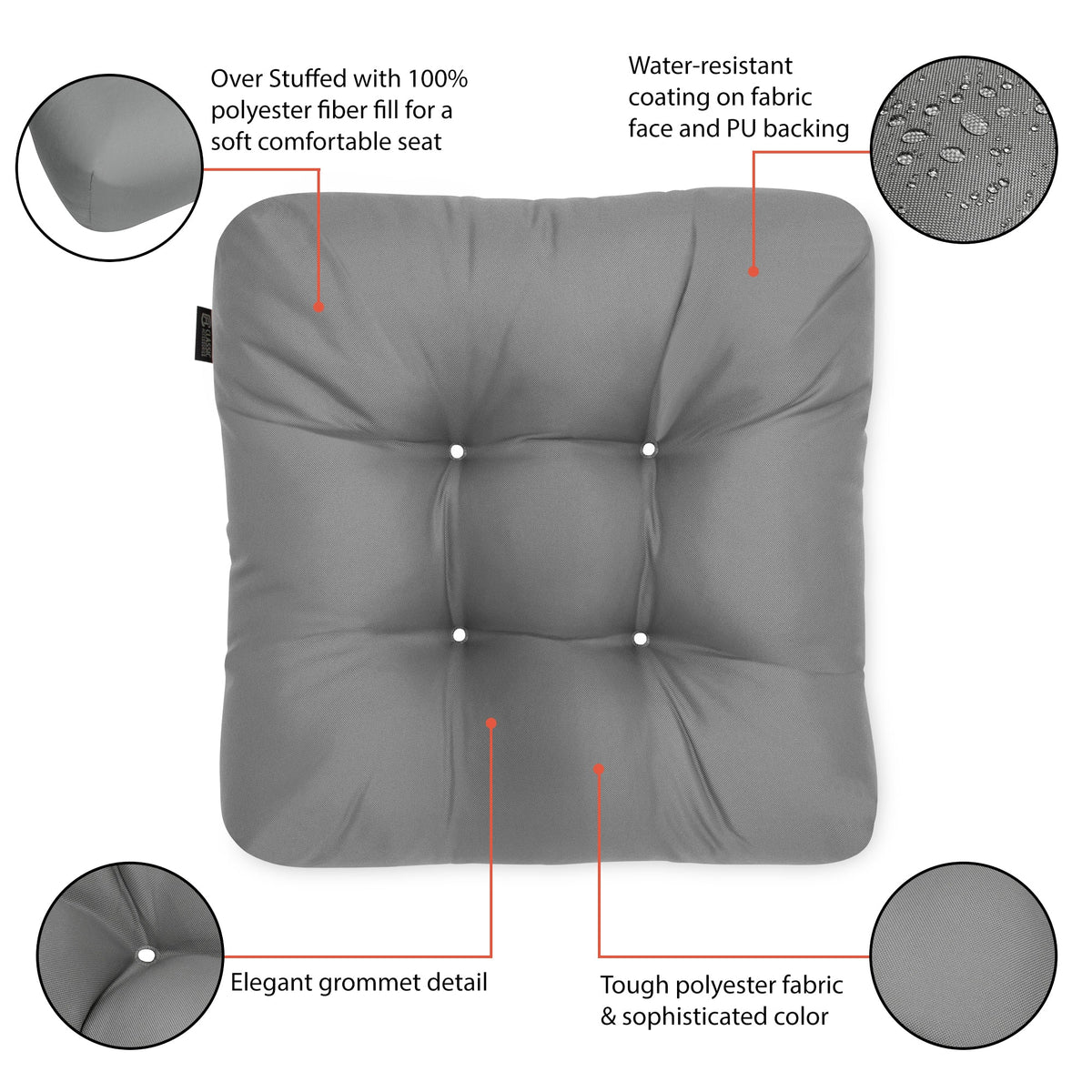 Easygoing Covers Patio Seat Cushion, 2 Pack, 19"W image 122
