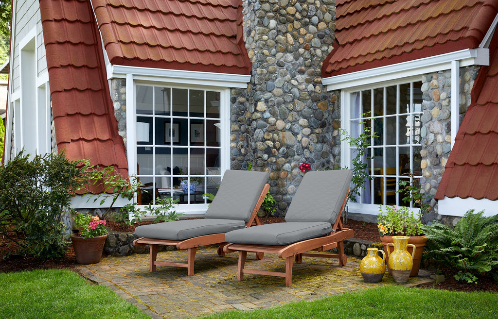 Easygoing Covers Fade-Resistant Water-Resistant Rectangle Patio Quilted Chaise Lounge Cushion image 27