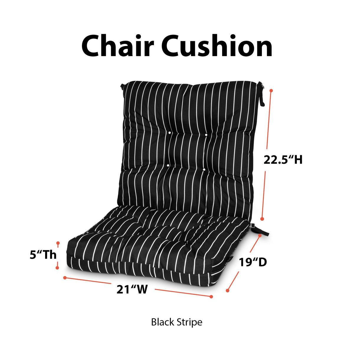 Easygoing Covers Patio Chair Cushion 21”W x 19”D (seat) x 22.5”H (back) image 18
