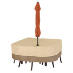 Easygoing Covers Water-Resistant 66 Inch Square Patio Table & Chair Set Cover with Umbrella Hole image 1