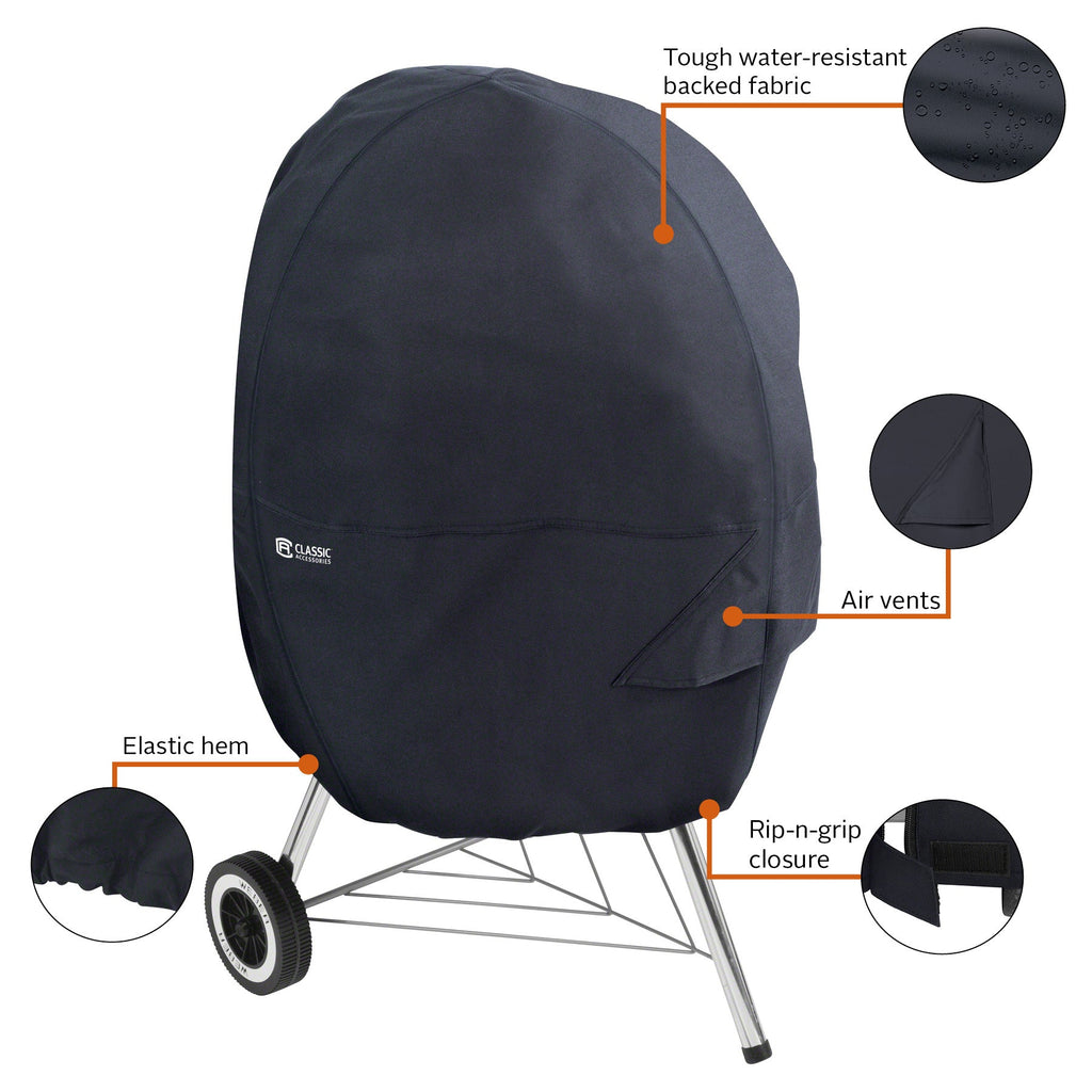 Water-Resistant Kettle BBQ Grill Cover with Charcoal Chimney image 2