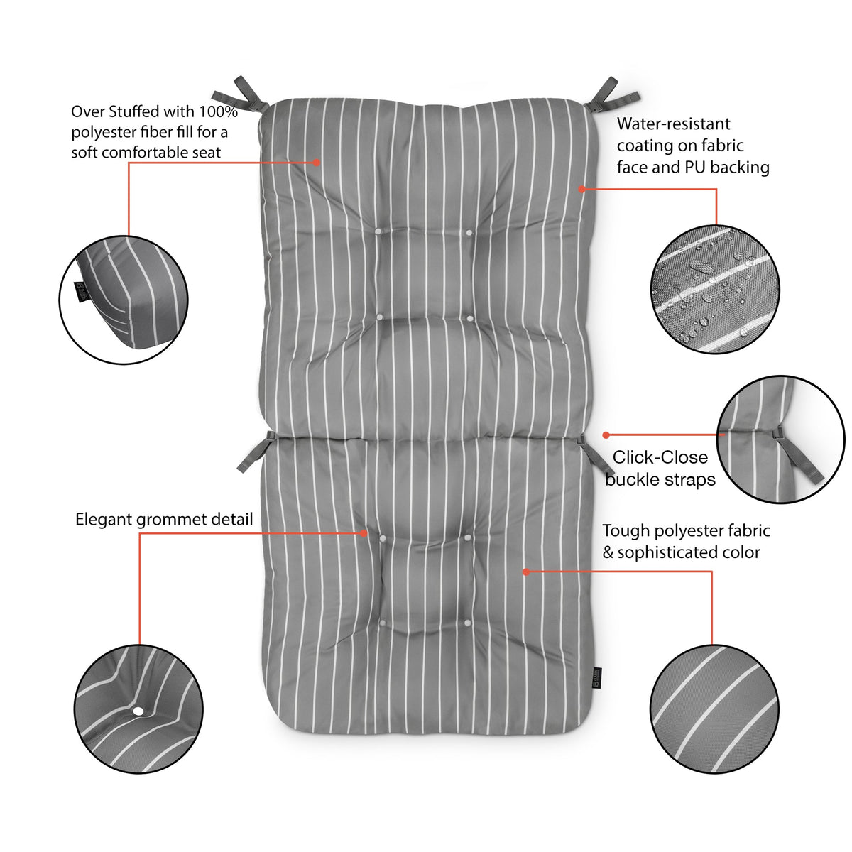 Easygoing Covers Patio Chair Cushion 21”W x 19”D (seat) x 22.5”H (back) image 45