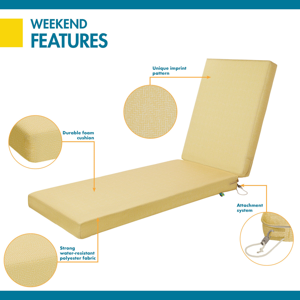 Easygoing Covers All-Weather Outdoor Chaise Cushion image 5