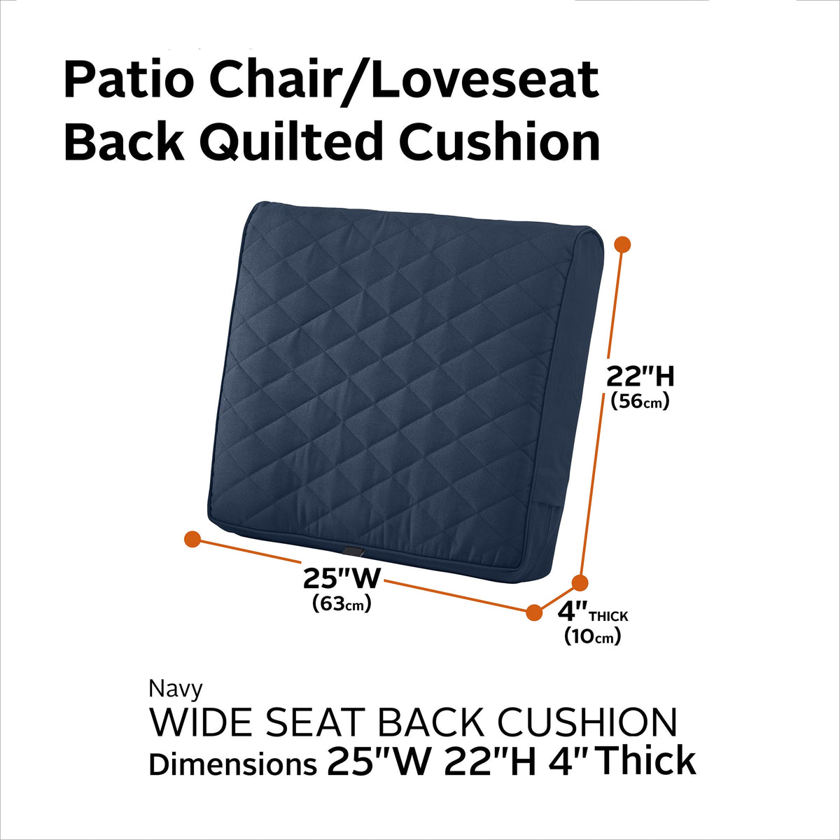 Easygoing Covers Fade-Resistant Water-Resistant Wide Back Patio Quilted Lounge Cushion image 15