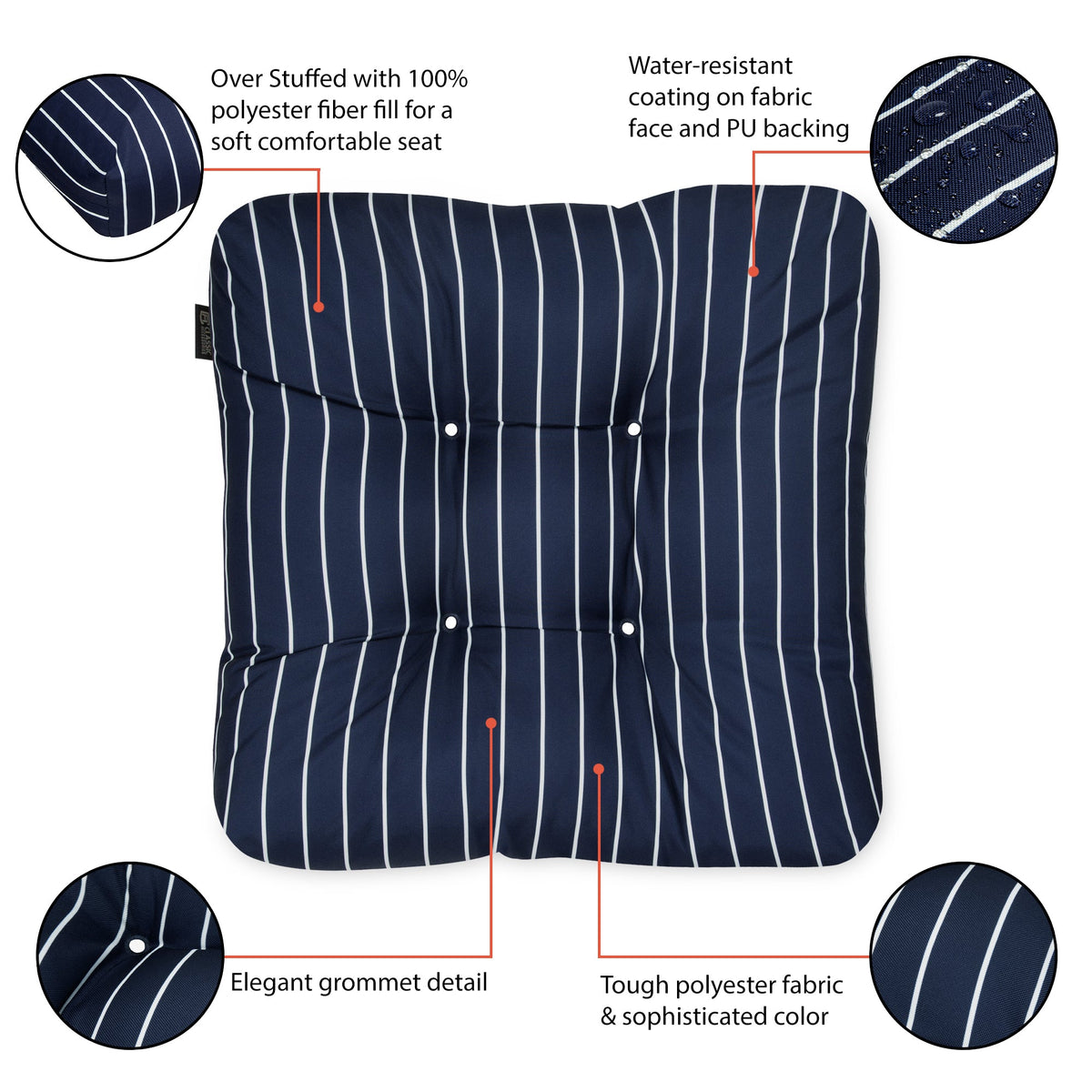 Easygoing Covers Patio Seat Cushion, 2 Pack, 19"W image 25