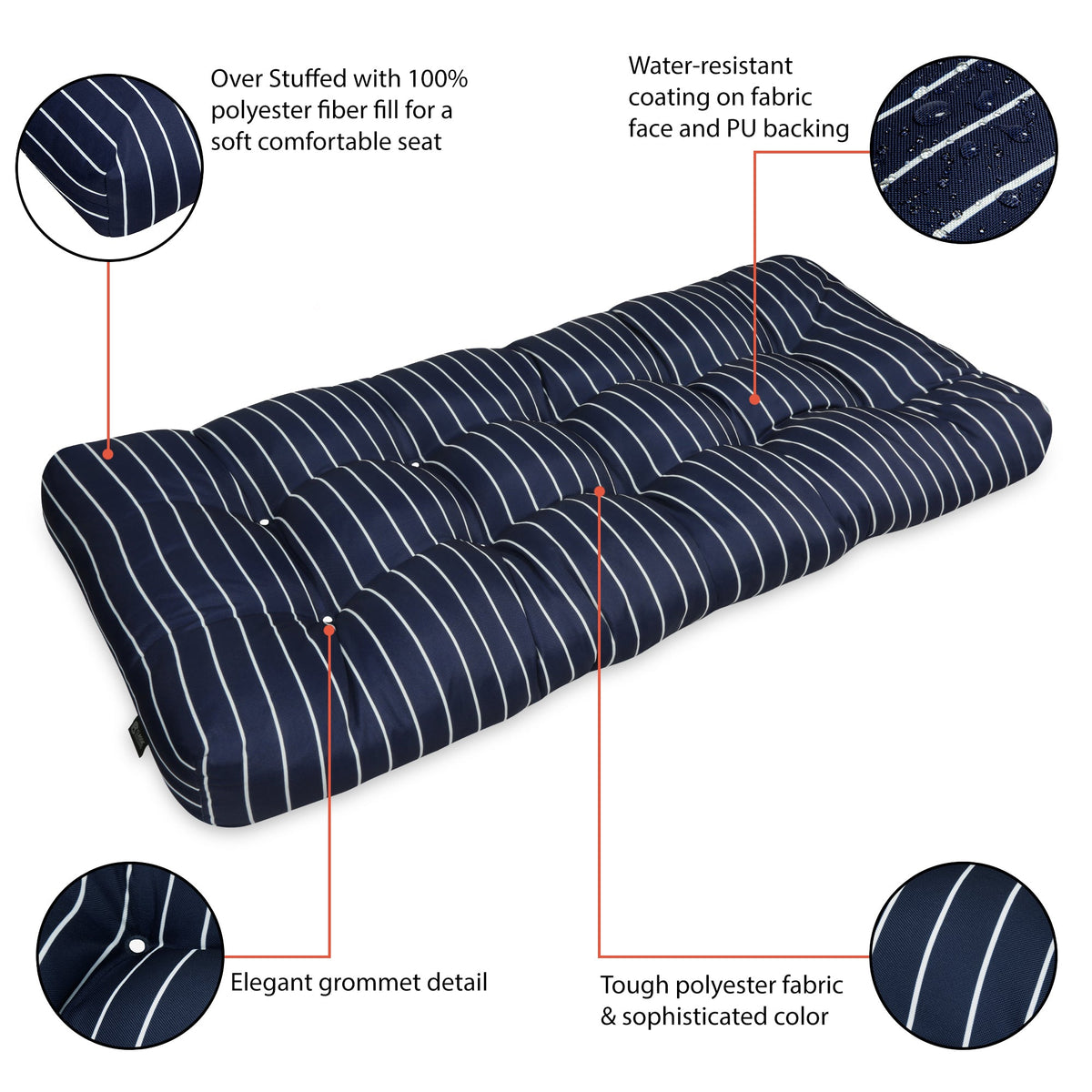 Easygoing Covers Patio Bench Cushion, 54”W image 42