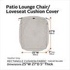 Easygoing Covers Fade-Resistant Water-Resistant Rectangular Patio Lounge Seat Cushion Cover image 100