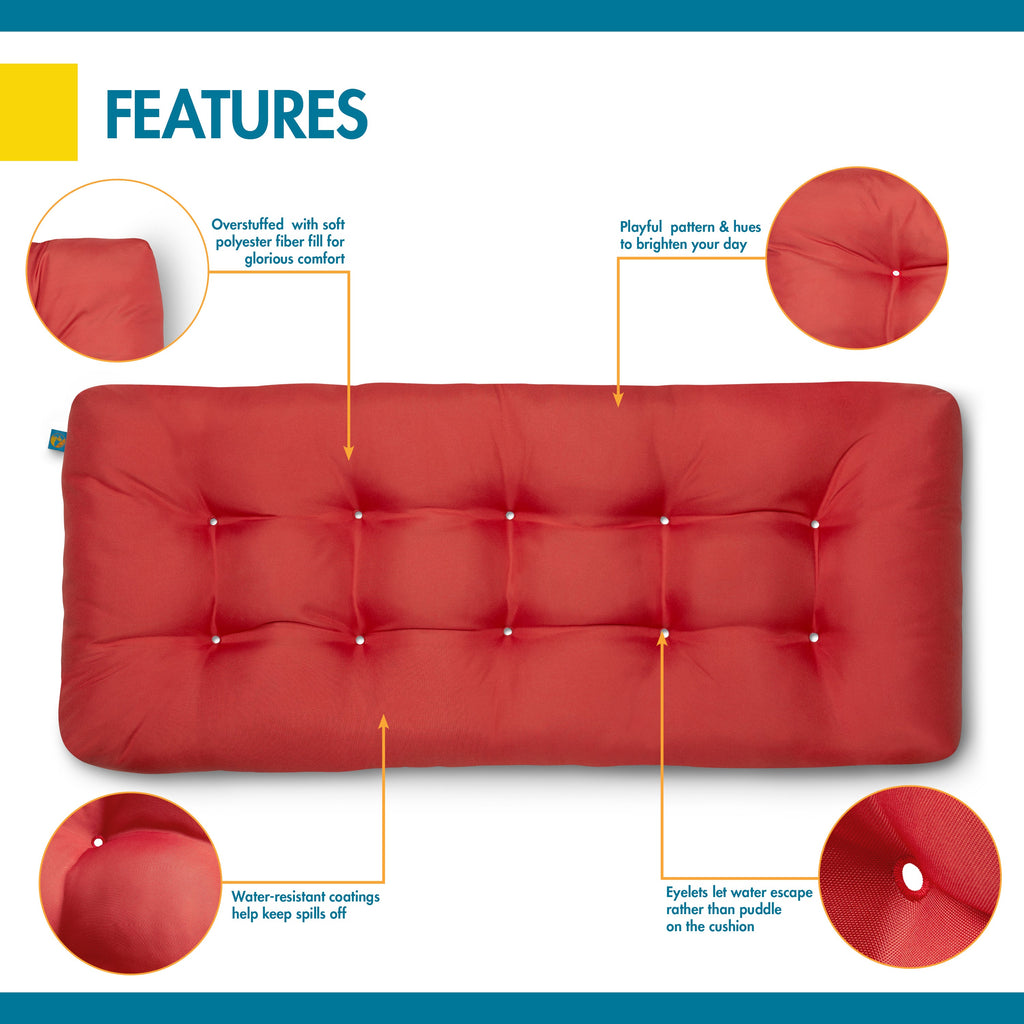 Easygoing Covers Water-Resistant Indoor/Outdoor Bench Cushion, 48 x 18 x 5 Inch image 15