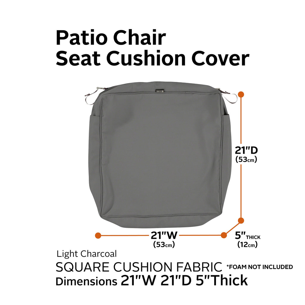 Easygoing Covers Fade-Resistant Water-Resistant 5 Inch Thick Square Patio Dining Seat Cushion Cover image 119