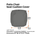Easygoing Covers Fade-Resistant Water-Resistant 5 Inch Thick Square Patio Dining Seat Cushion Cover image 119