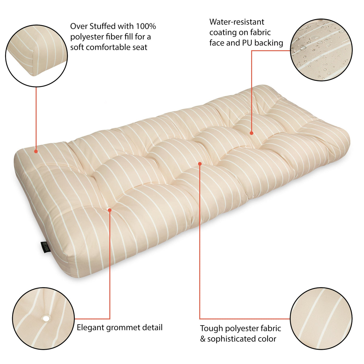 Easygoing Covers Patio Bench Cushion, 54”W image 85