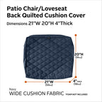 Easygoing Covers Fade-Resistant Water-Resistant Wide Back Lounge Quilted Cushion Cover image 40