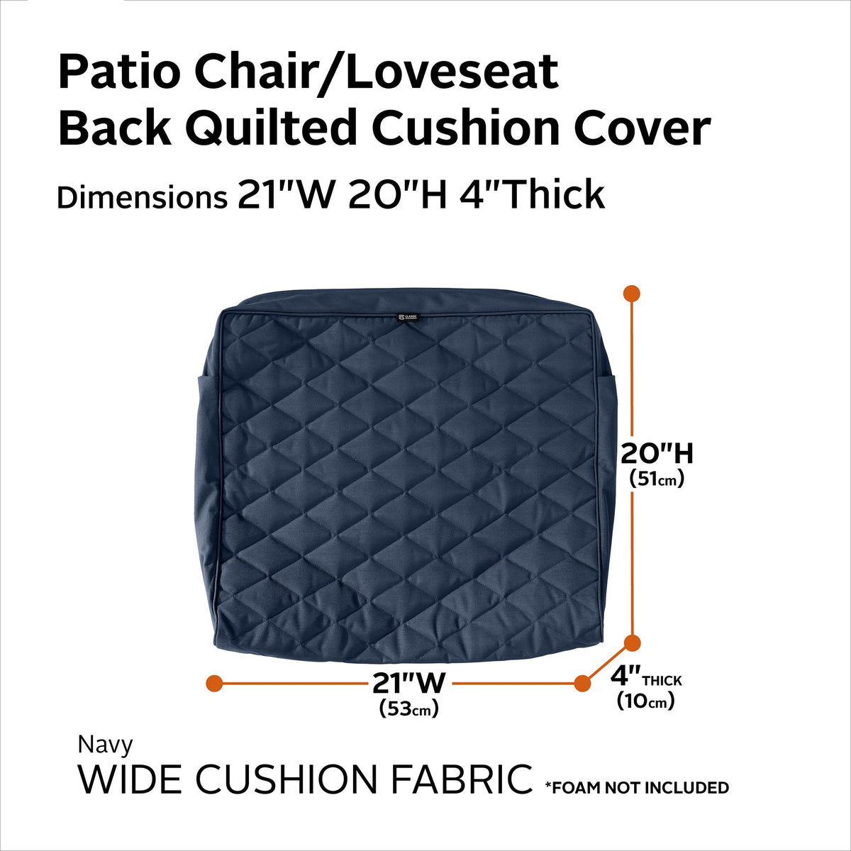 Easygoing Covers Fade-Resistant Water-Resistant Wide Back Lounge Quilted Cushion Cover image 40