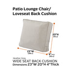 Easygoing Covers Fade-Resistant Patio Lounge Chair/Loveseat Back Cushion image 63