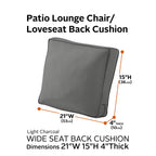 Easygoing Covers Fade-Resistant Patio Lounge Chair/Loveseat Back Cushion image 72