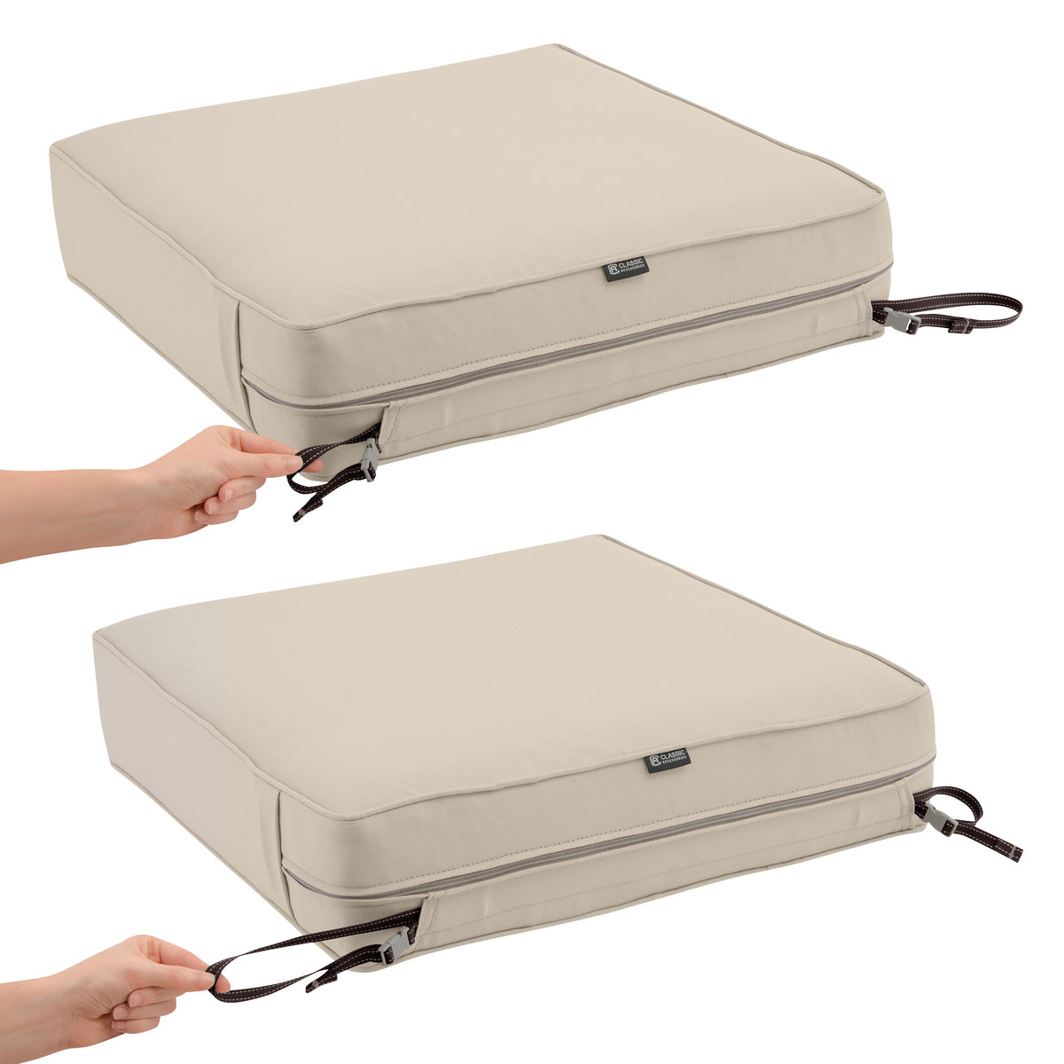 Easygoing Covers Fade-Resistant Water-Resistant 5 Inch Thick Square Patio Dining Seat Cushion Cover image 57