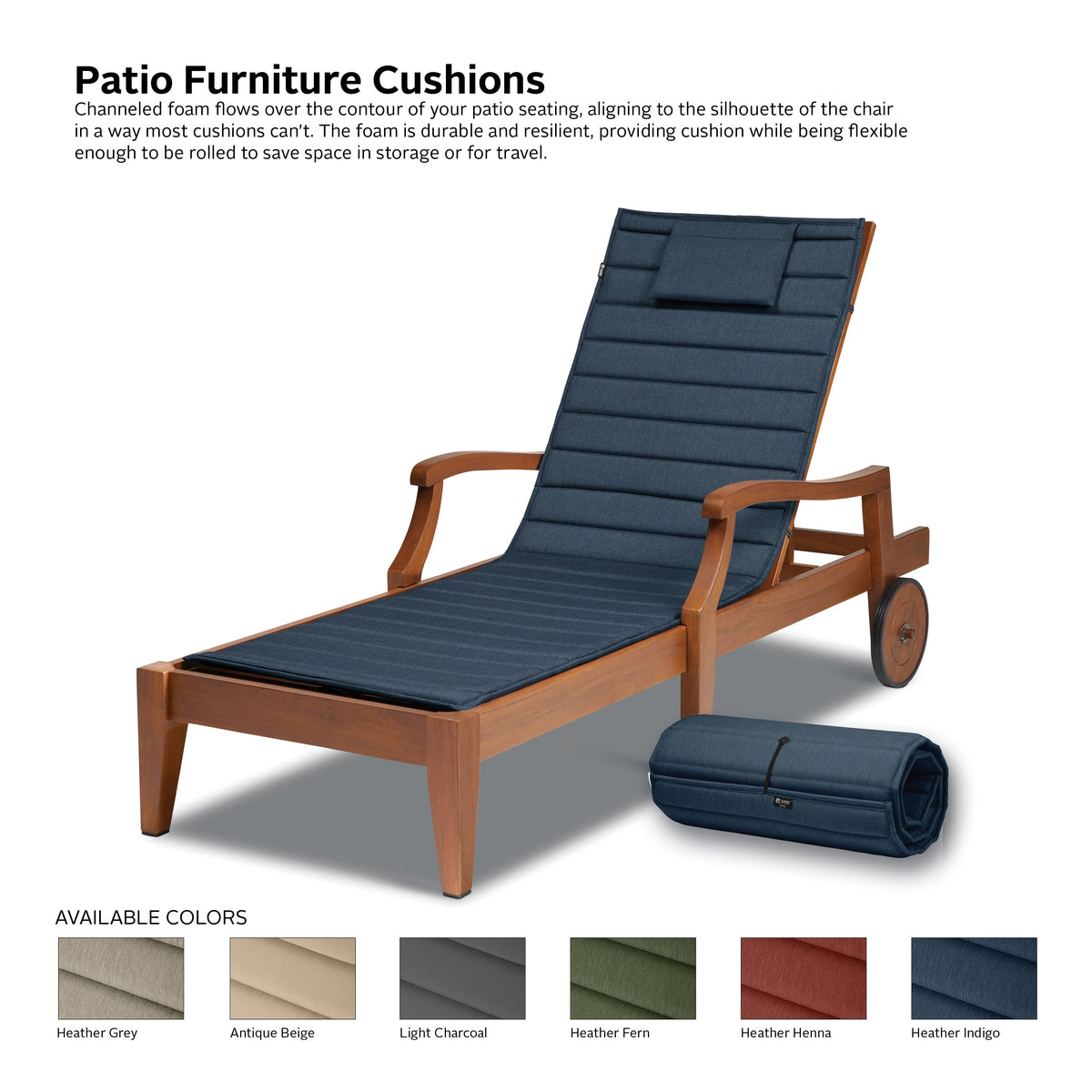 Easygoing Covers Water-Resistant Chaise Lounge Cushion image 9