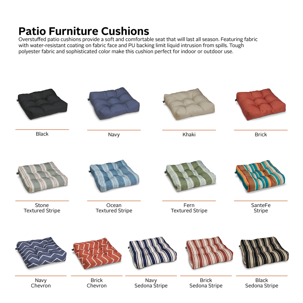 Easygoing Covers Patio Seat Cushion, 2 Pack, 19"W image 17