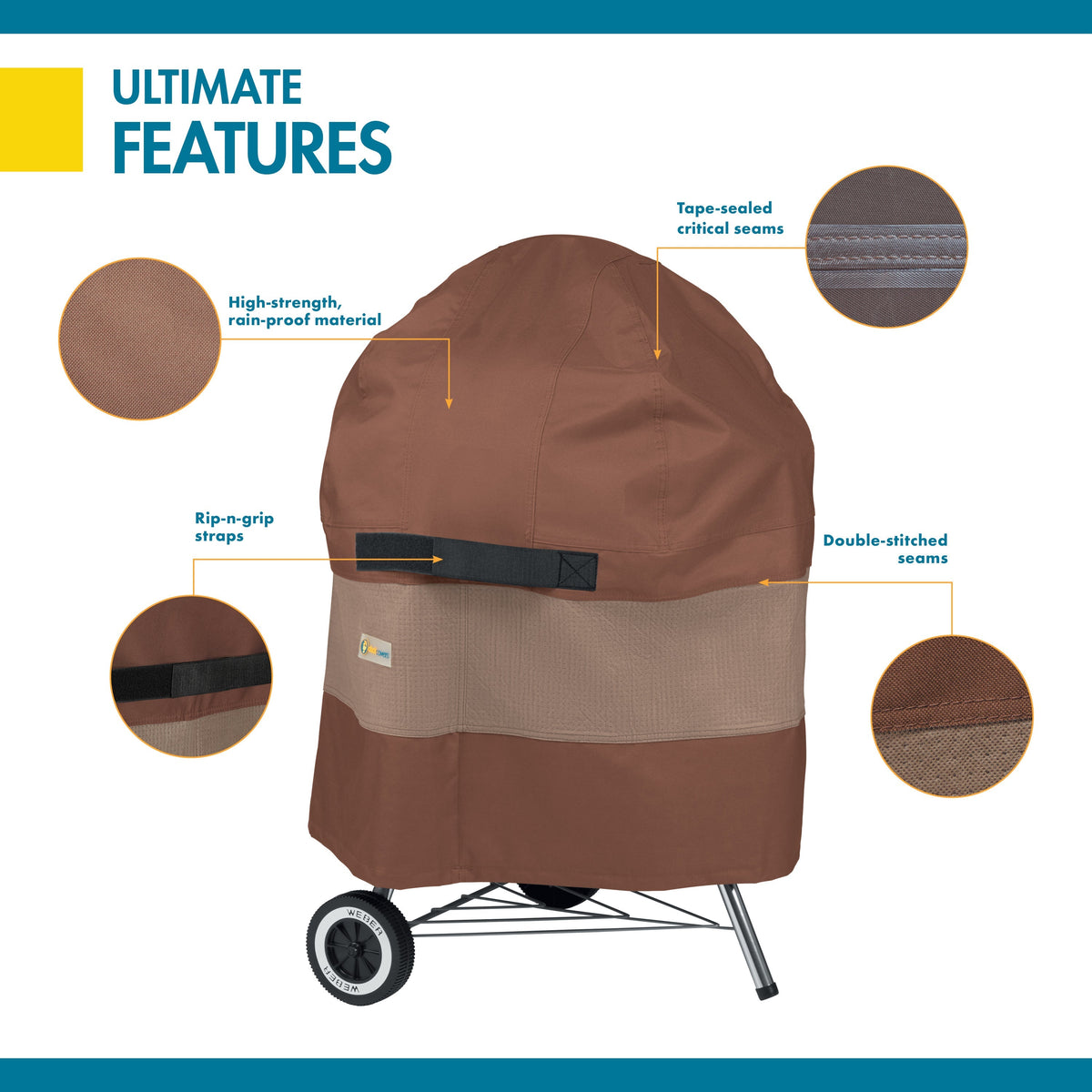 Easygoing Covers Ultimate Waterproof Kettle BBQ Grill Cover, 24 Inch image 4