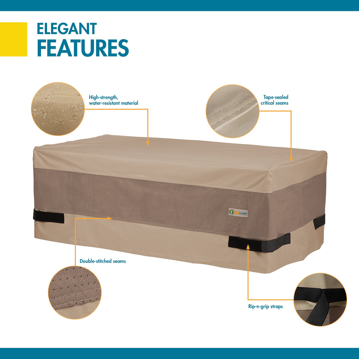 Easygoing Covers Elegant Waterproof Outdoor Coffee Table Cover, 47 Inch image 3