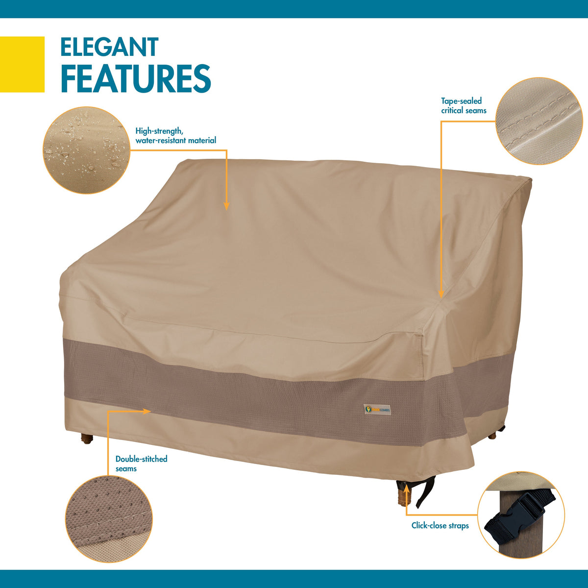 Easygoing Covers Elegant Waterproof Outdoor Loveseat Cover image 6