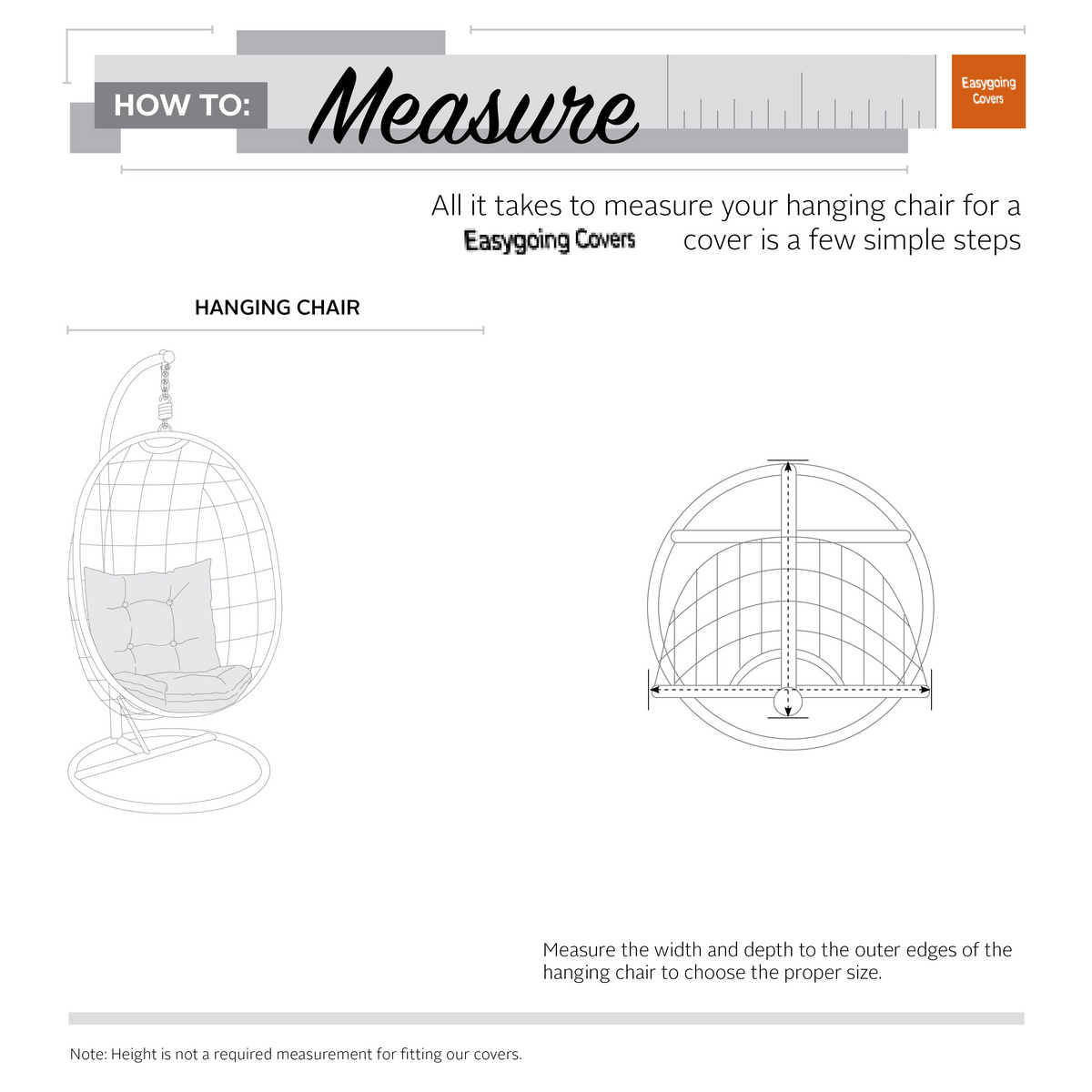 Easygoing Covers Water-Resistant 43 Inch Patio Hanging Chair and Stand Cover image 14