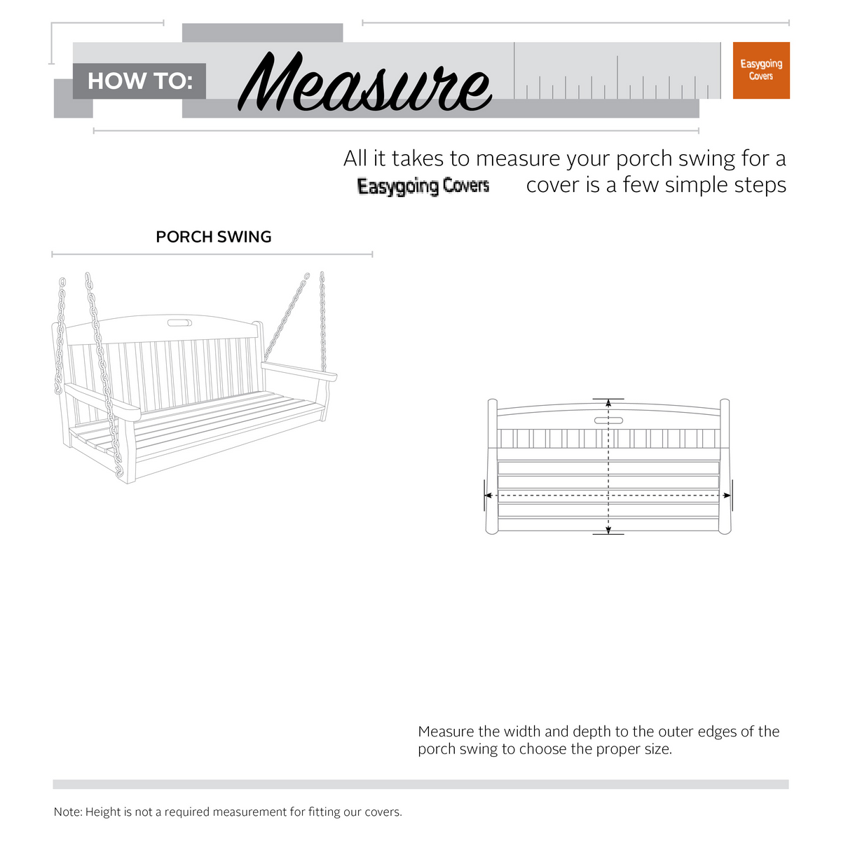 Easygoing Covers Water-Resistant 56 Inch Porch Swing Cover image 13