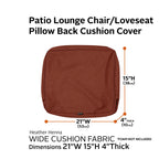Easygoing Covers Fade-Resistant Water-Resistant Patio Lounge Back Cushion Cover image 67