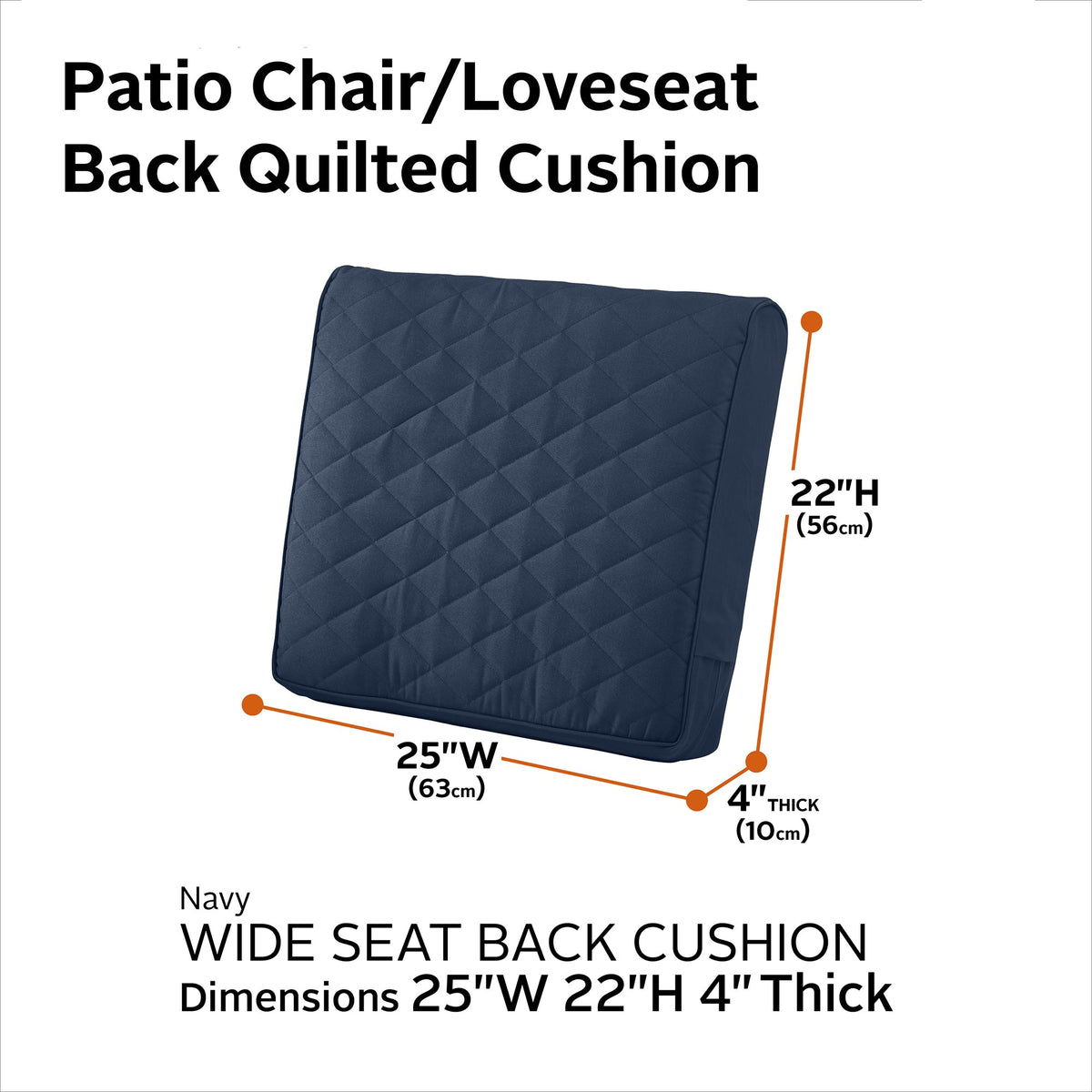 Easygoing Covers Fade-Resistant Water-Resistant Wide Back Patio Quilted Lounge Cushion image 14