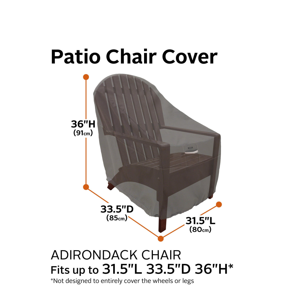 Easygoing Covers Patio Furniture Cover for Outdoor Adirondack Chairs, 31.5” image 2
