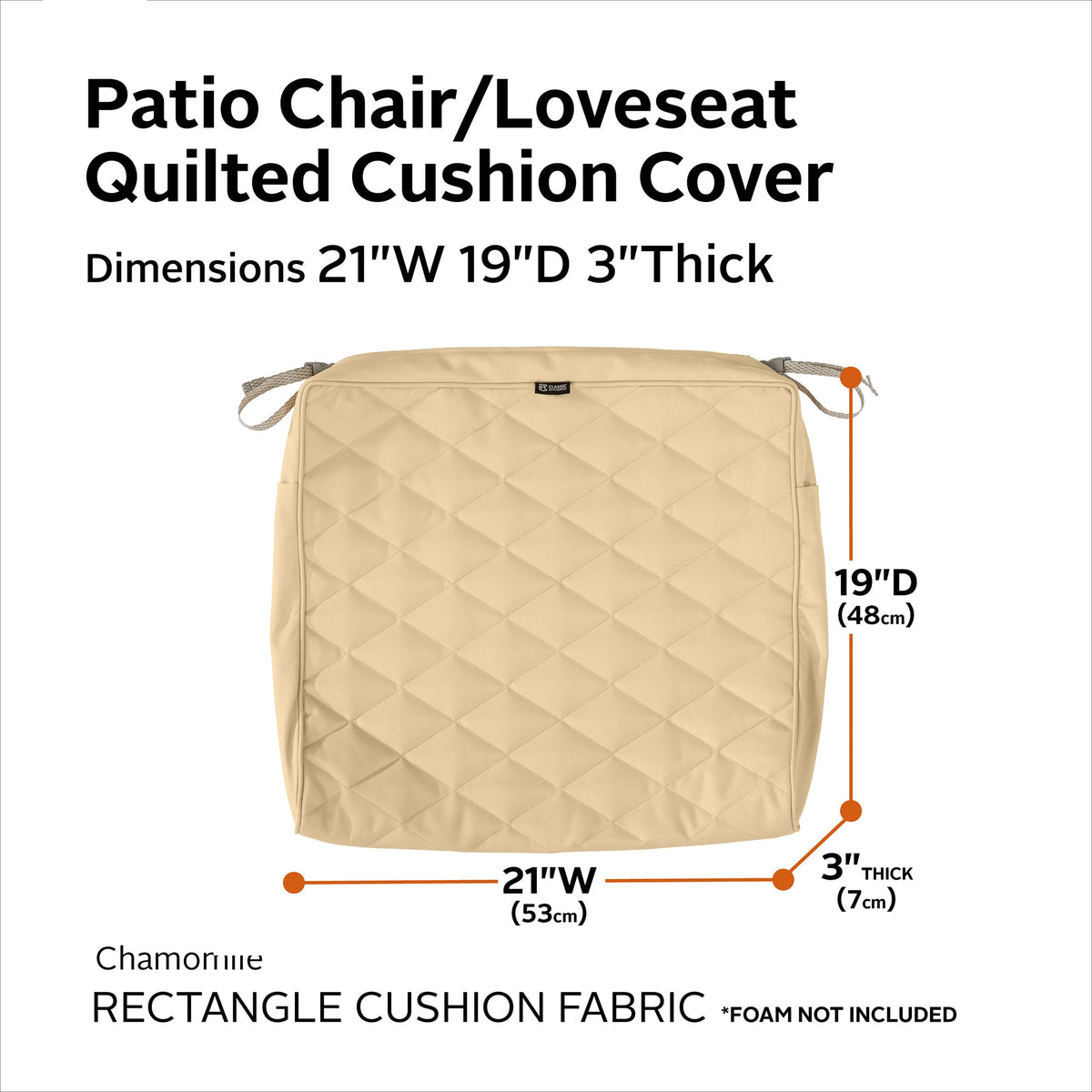 Easygoing Covers Fade-Resistant Water-Resistant Patio Quilted Seat Cushion Cover image 6