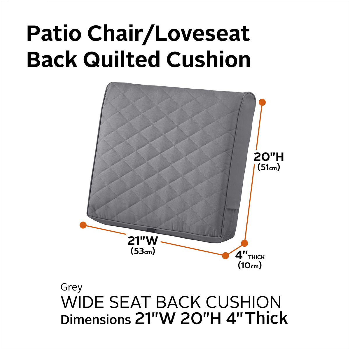 Easygoing Covers Fade-Resistant Water-Resistant Wide Back Patio Quilted Lounge Cushion image 39