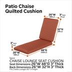 Easygoing Covers Fade-Resistant Water-Resistant Rectangle Patio Quilted Chaise Lounge Cushion image 12