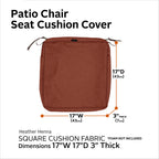 Easygoing Covers Fade-Resistant Water-Resistant 3 Inch Thick Square Patio Dining Seat Cushion Cover image 128