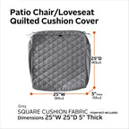 Easygoing Covers Fade-Resistant Water-Resistant Patio Quilted Seat Cushion image 16