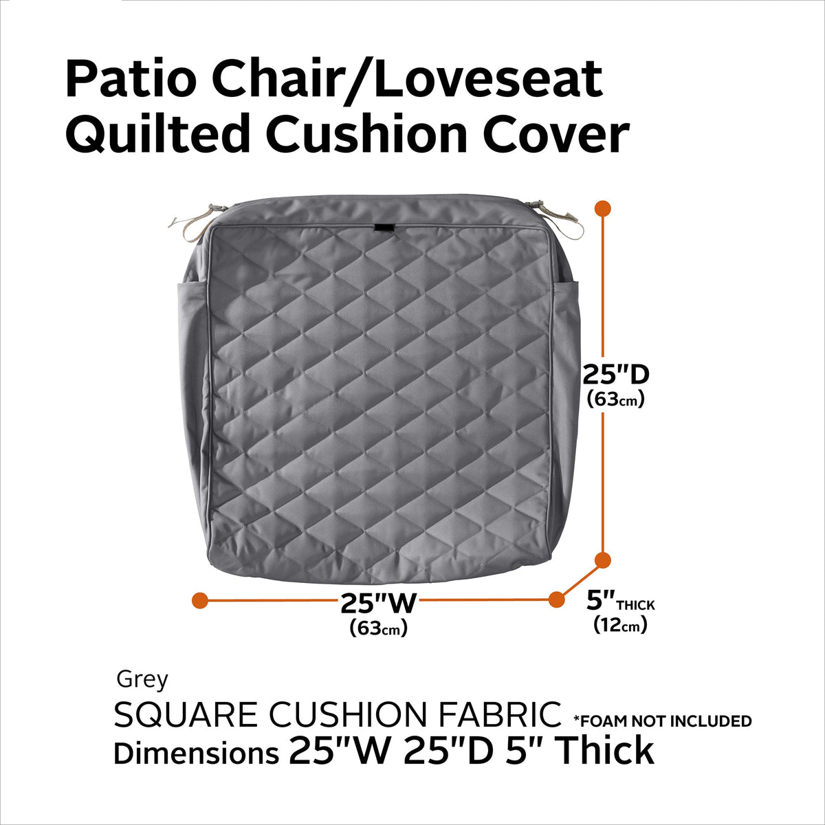Easygoing Covers Fade-Resistant Water-Resistant Patio Quilted Seat Cushion image 16