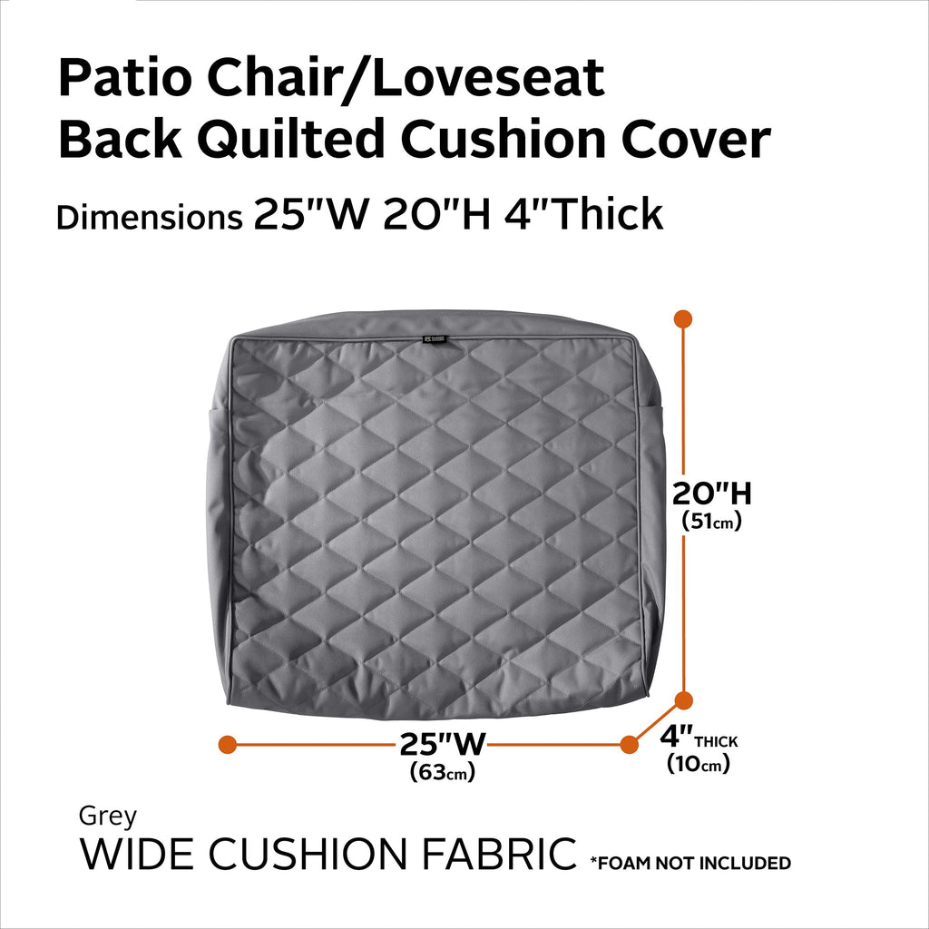 Easygoing Covers Fade-Resistant Water-Resistant Wide Back Lounge Quilted Cushion Cover image 26